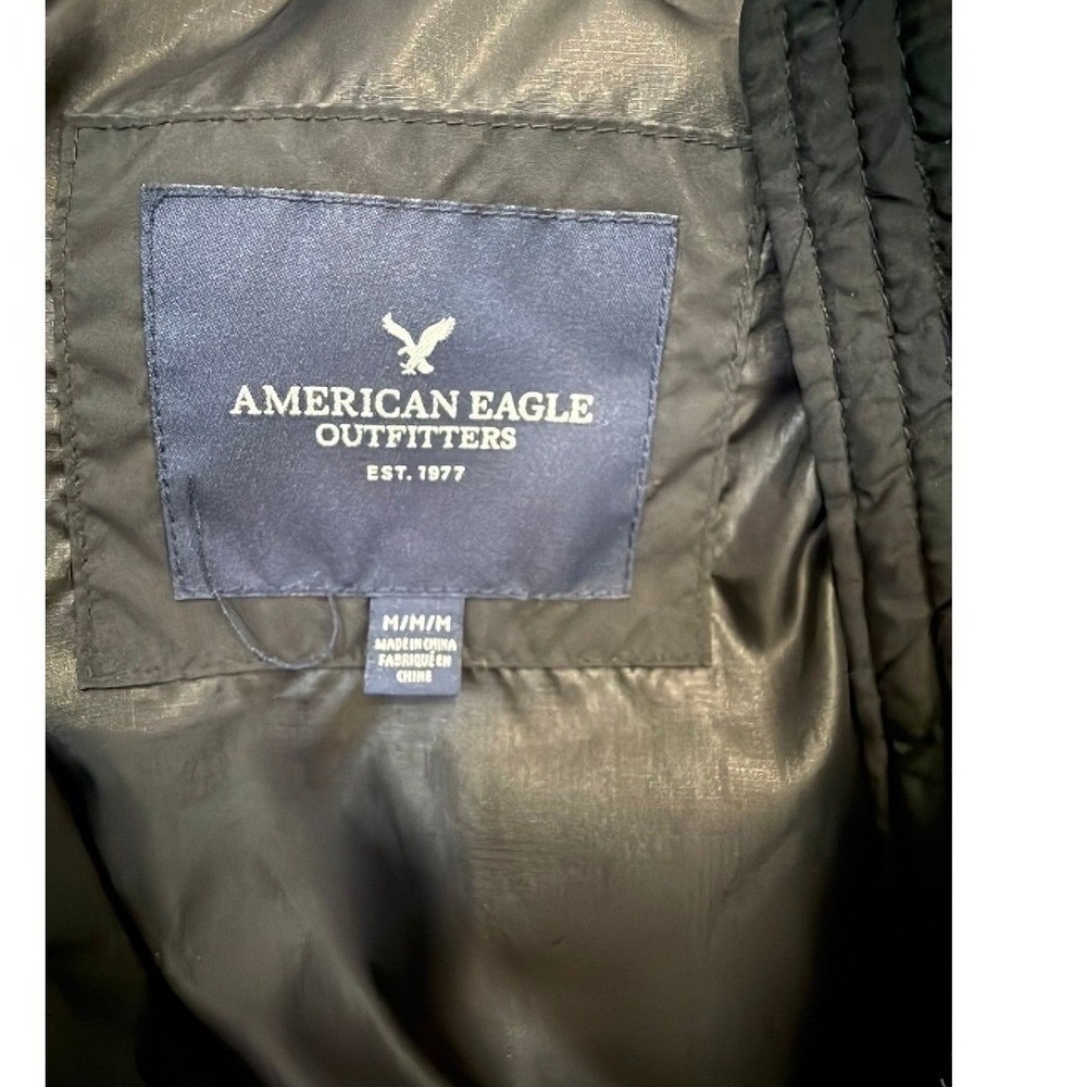 American Eagle Outfitters Black Puffer Jacket Womens Medium FullZip Quilted Coat - Picture 4 of 4